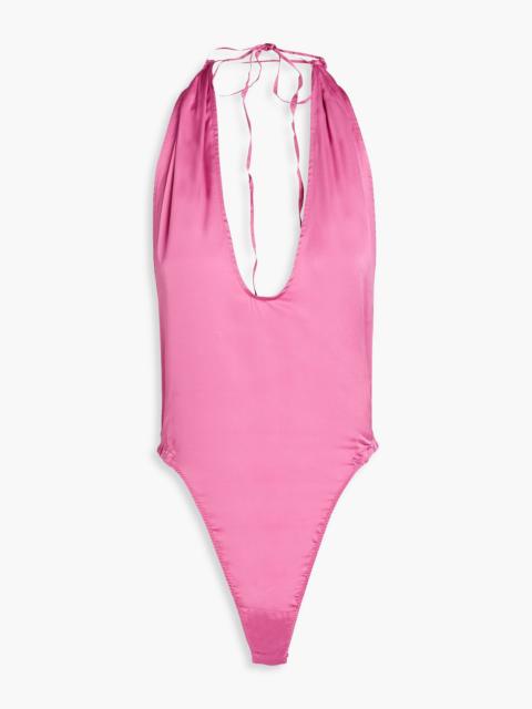 JACQUEMUS Mentalo stretch-satin halterneck bodysuit