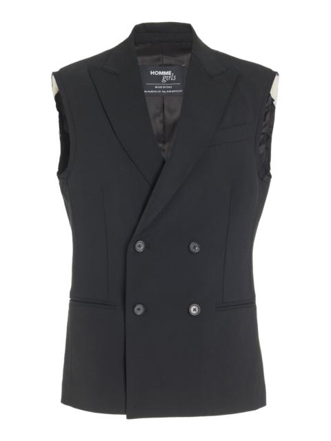 HommeGirls® Oversized Stretch-Wool Double-Breasted Blazer black