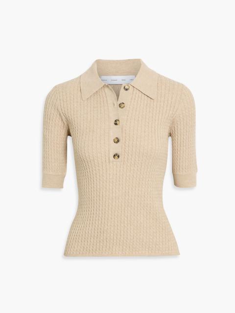 Other Designers Sera cable-knit cotton-blend polo sweater