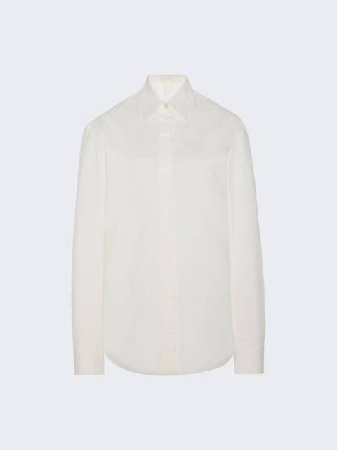 The Row Derica Cotton and Cashmere Shirt White