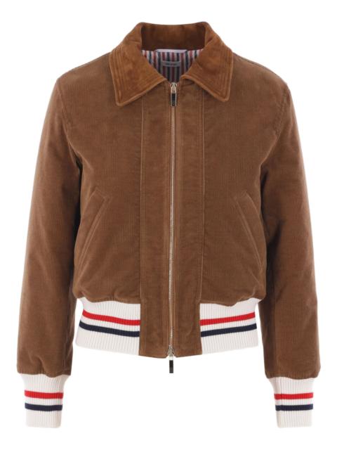 Thom Browne Wale Corduroy Down Filled Cropped Flight Jacket Women