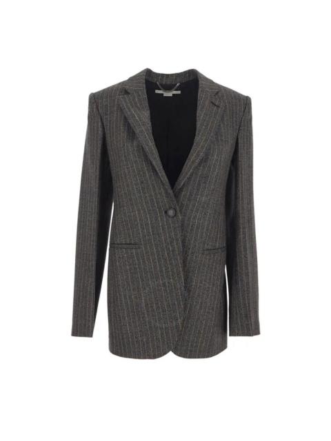 Stella McCartney Stella McCartney Ladies Grey Pinstripe Single-Breasted Blazer
