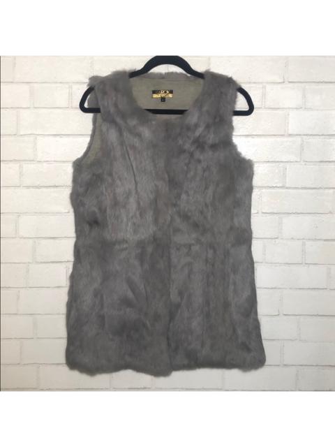 Other Designers LaRok Luxe Grey Genuine Real Rabbit Fur Vest