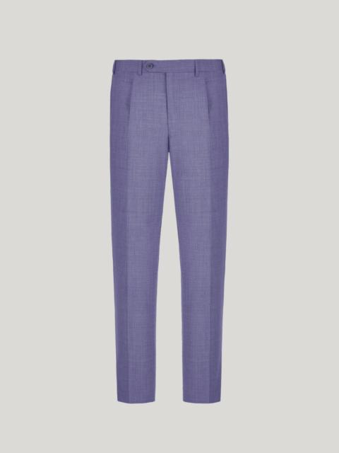 Canali LIGHT BLUE PURE IMPECCABILE WOOL REGULAR-FIT PANTS WITH PLEAT