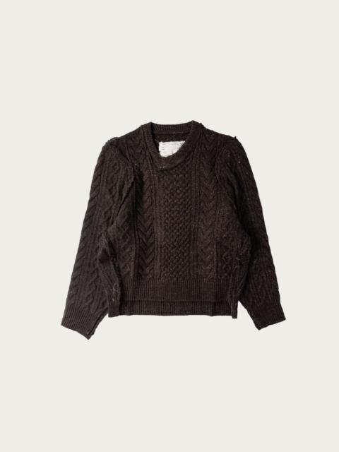 CAMIEL FORTGENS Frankenstein Cable Knit - Natural Brown Glitter