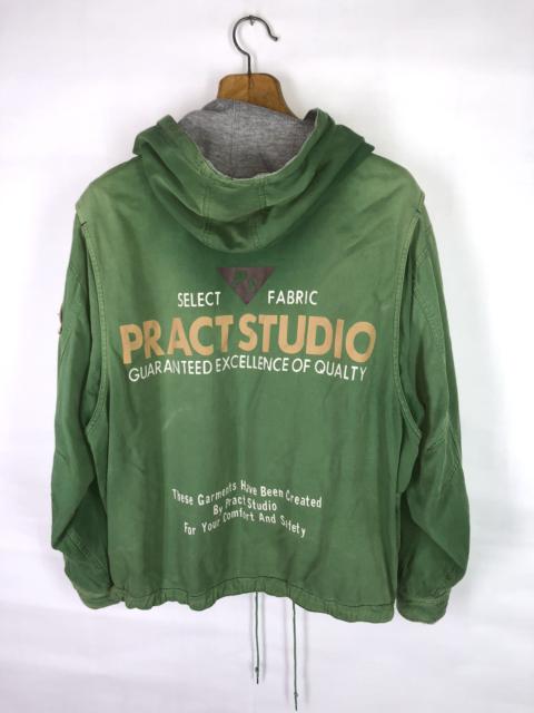 Other Designers Vintage - LAST CALL🔥PRACTS STUDIO REVERSIBLE TWILL BOMBER HOODIE