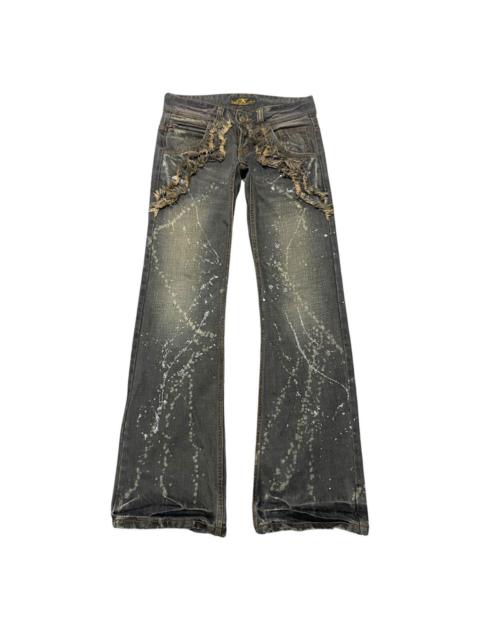 Other Designers If Six Was Nine - Xfrm Japan Denim Painter Super Flare Jeans Distressed