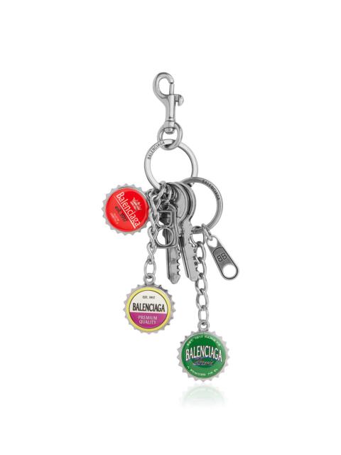 BALENCIAGA Bottle Cap Keyring silver