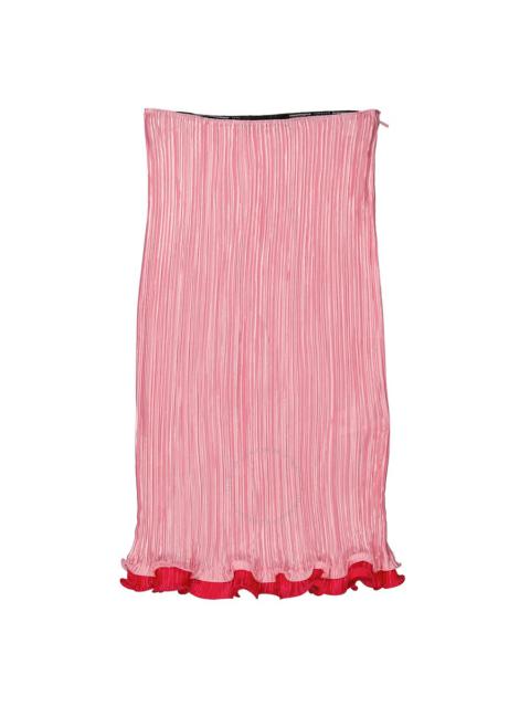 Versace Light Pink Plisse Pleated Midi Skirt