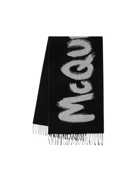 Alexander McQueen Alexander McQueen Graffiti Scarf 'Black'