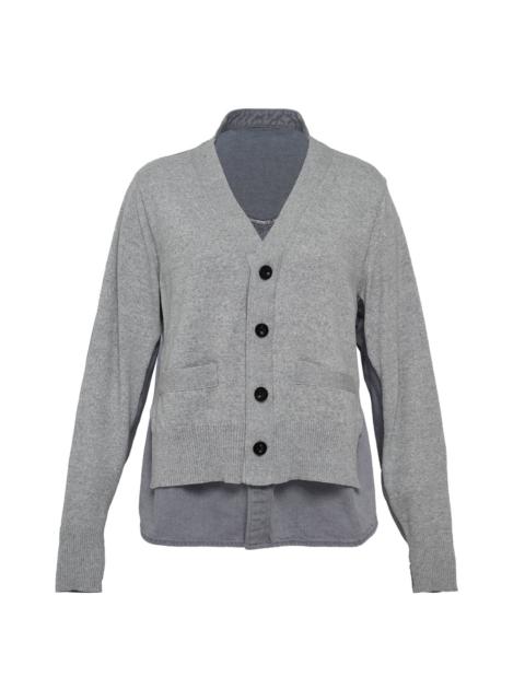 sacai Denim X Knit Cardigan