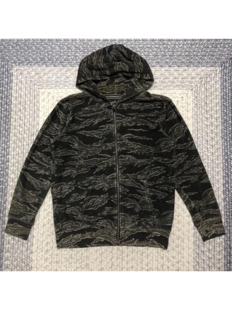 ALPHA INDUSTRIES Rare Distressed Alpha Industries Tiger Stripe Sweater Hoodie