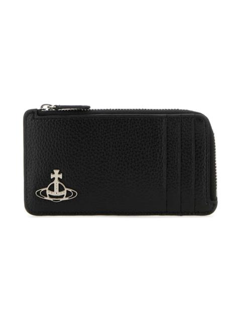 Black Synthetic Leather Card Holder