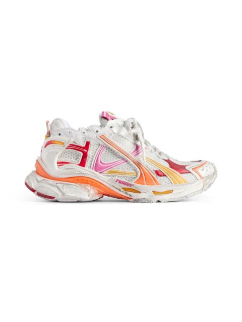 BALENCIAGA Men's Runner Sneaker in White/orange/pink/red
