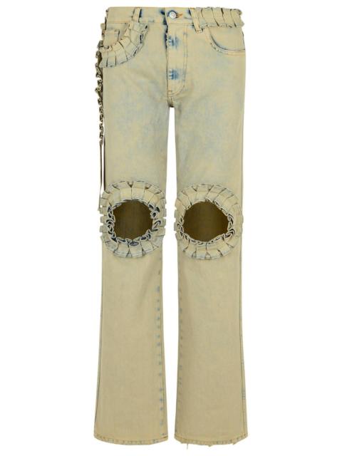 COPERNI Coperni 'RUFFLED' Grey Cotton Jeans