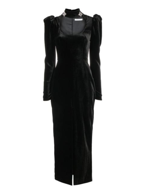 Alessandra Rich Puff-Shoulders Velvet Gown