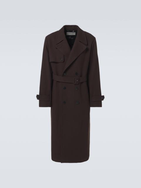 Double-breasted wool-blend coat