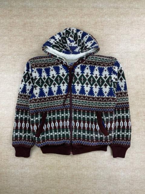 Other Designers Japanese Brand × Vintage - Vtg CREATION CUBE Full Printed Navajo Sherpa Hoodie Jacket