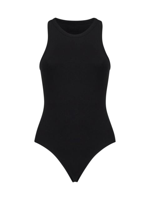 Alaïa Black ribbed knit tank bodysuit