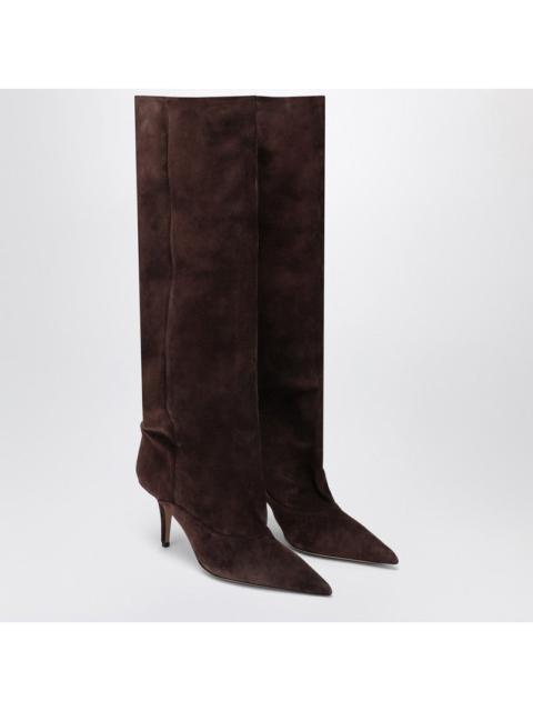 Paris Texas Tall boots in chocolate-coloured suede