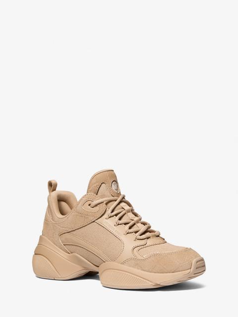 MICHAEL KORS Bowie Mixed-Media Trainer