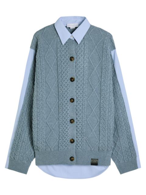 Stella McCartney Stella Mccartney Cardigan-effect Wool and Cotton-poplin Shirt