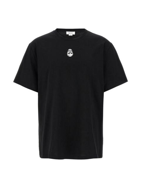 Alexander McQueen Mcqueen Men Flocked 'Skull' T-Shirt