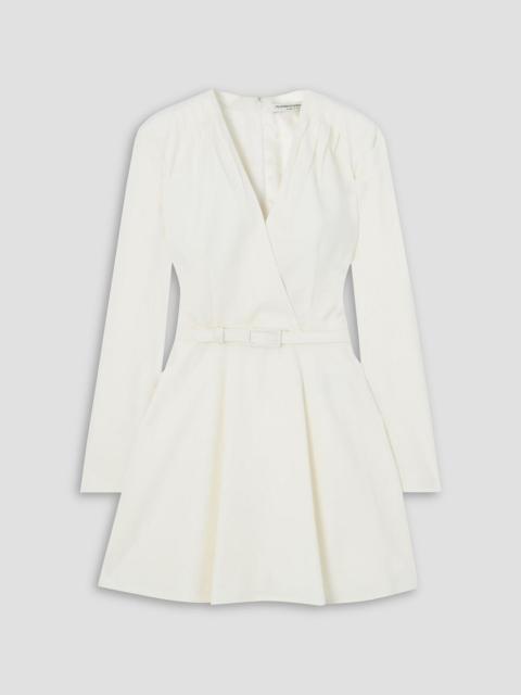 Alessandra Rich Belted wool-crepe mini dress