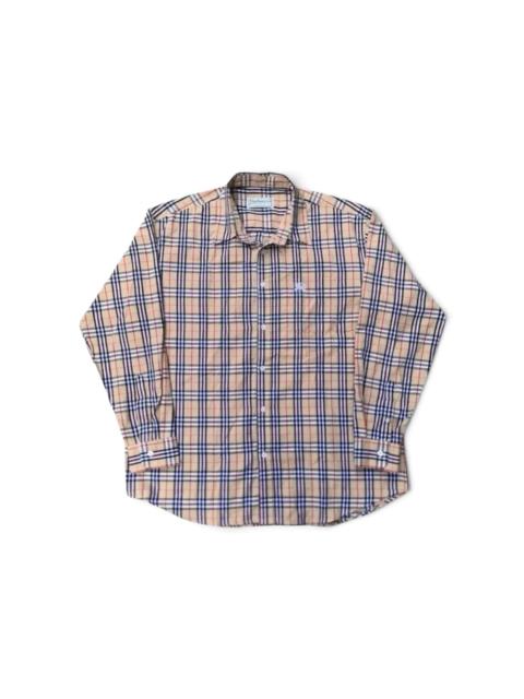 Burberry Vintage Burberrys London Nova Check Brown Oxfords Button Up
