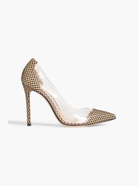 Gianvito Rossi Fishnet and PVC pumps