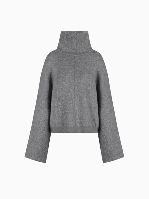 GIORGIO ARMANI Viscose, cashmere and silk mock-neck jumper