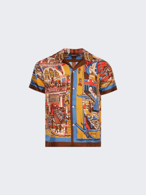 BODE Short Sleeve Shirt Manhattan Island Print