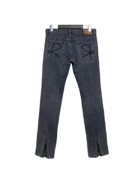 Other Designers Japanese Brand RICO Black Denim Slim-Fit Jeans Open Leg