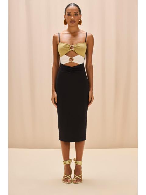 PatBO JADE KNIT CUT OUT MIDI DRESS