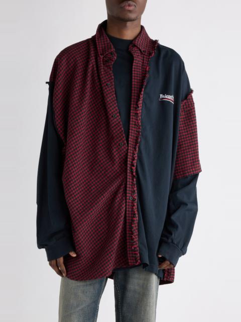 BALENCIAGA Balenciaga Patched Shirt in 6400 Red at Nordstrom