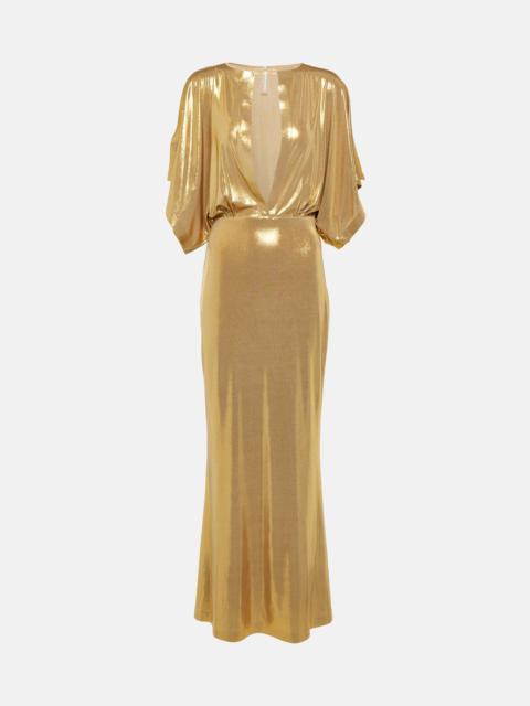 NORMA KAMALI Obie metallic jersey maxi dress