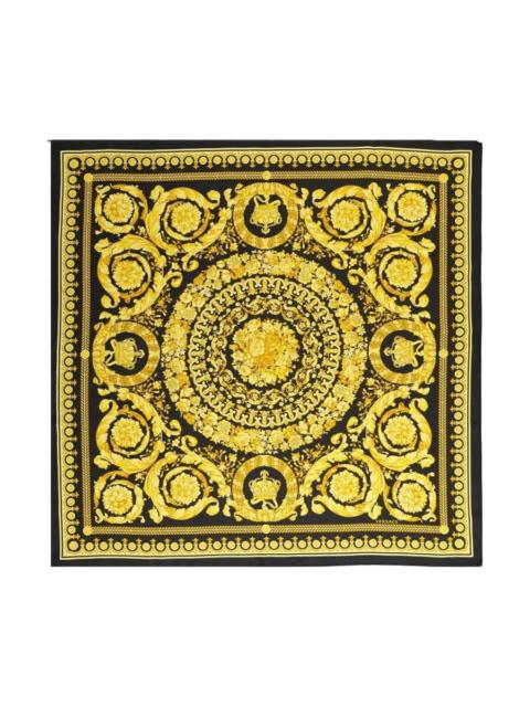 VERSACE Versace Baracco Logo Print Silk Scarf