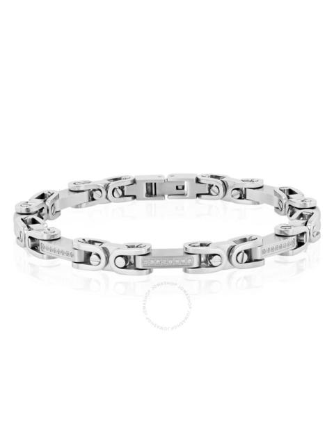 Other Designers Robert Alton 1/4CTW Diamond Stainless Steel Men's Link Bracelet