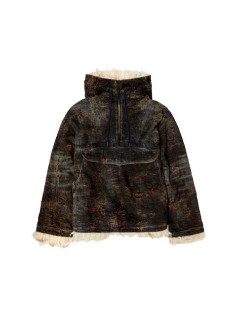 D-ARAK-FSF coated jacquard denim anorak