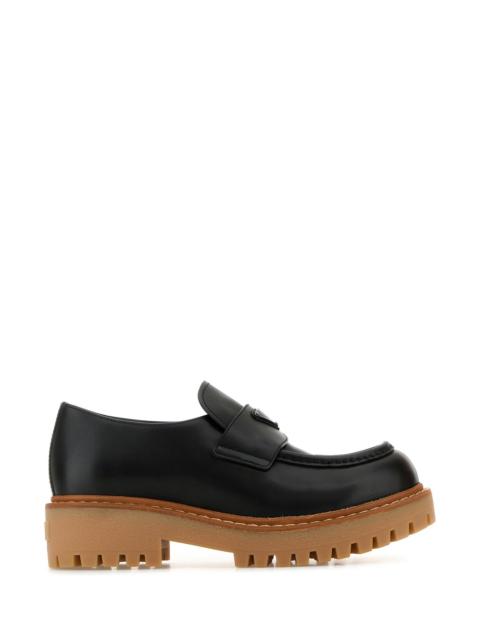 Prada Men Black Leather Loafers