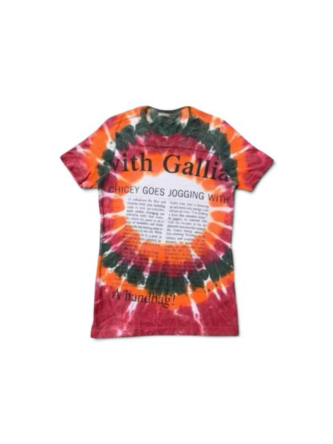 John Galliano John Galliano Newsprint Tie Dye T-Shirt Ittierre Italy Y2K