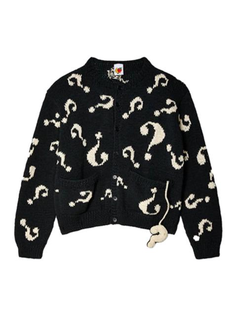 SKY HIGH FARM WORKWEAR Sky High Farm Workwear Question Mark Hand-Knit Cardigan Black