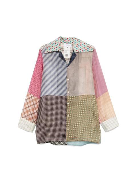 Regenerated silk-scarves shirt