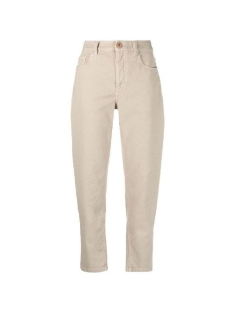 Brunello Cucinelli Brunello Cucinelli Wocold Beige Cotton Tapered Trousers