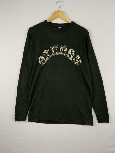 Other Designers Vintage - Vintage Stussy Spellout Long Sleeve Shirt Black Medium