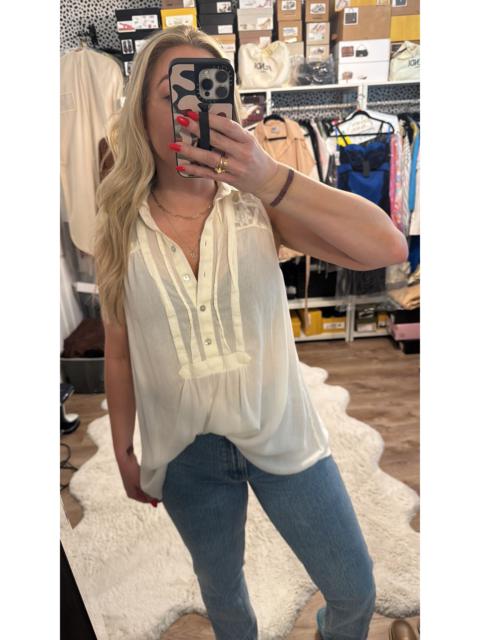 Free People Sleeveless Crochet Detail Top