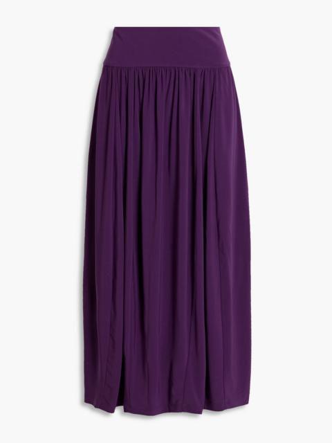 Tibi Gathered jersey midi skirt
