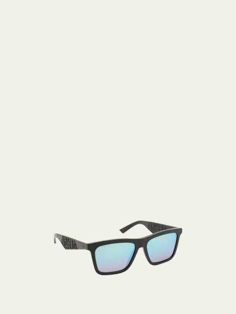 Dior Men's CD-Diamond Two-Tone Metal Sunglasses