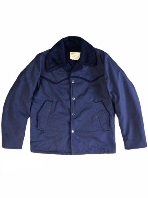 Other Designers If Six Was Nine - vintage weathercaster blue faux fur lined coat jacket