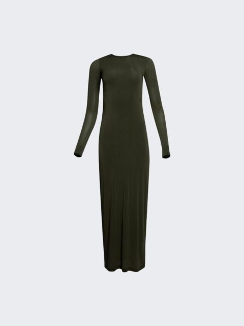 WARDROBE.NYC Sheer Long Sleeve Dress Military